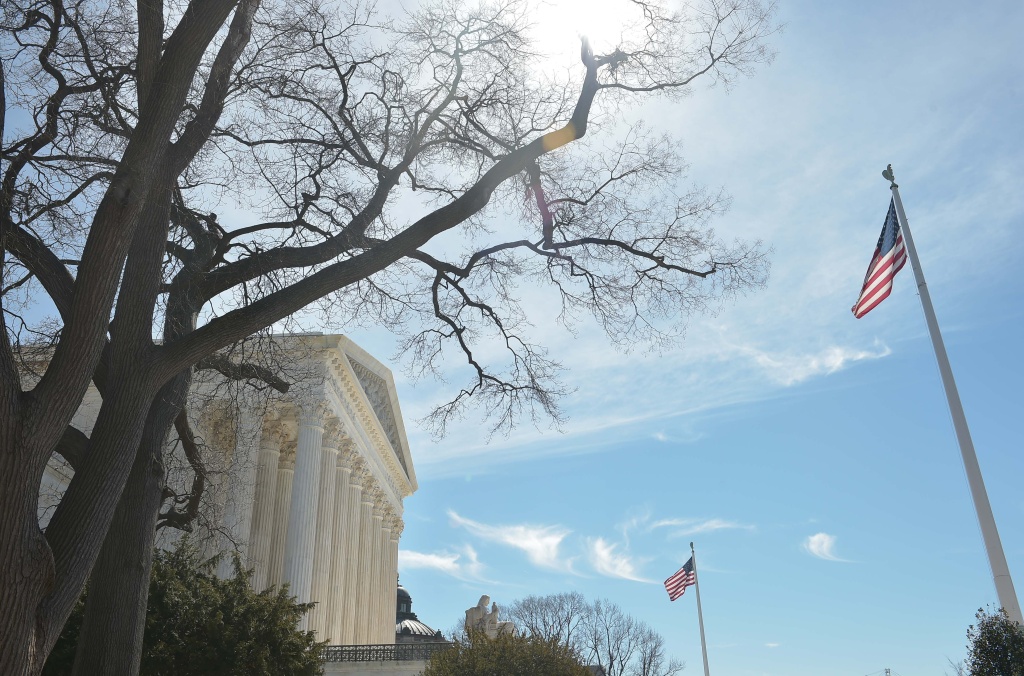 A March 12, 2015 photo shows the US Supreme Court in Washington, DC.